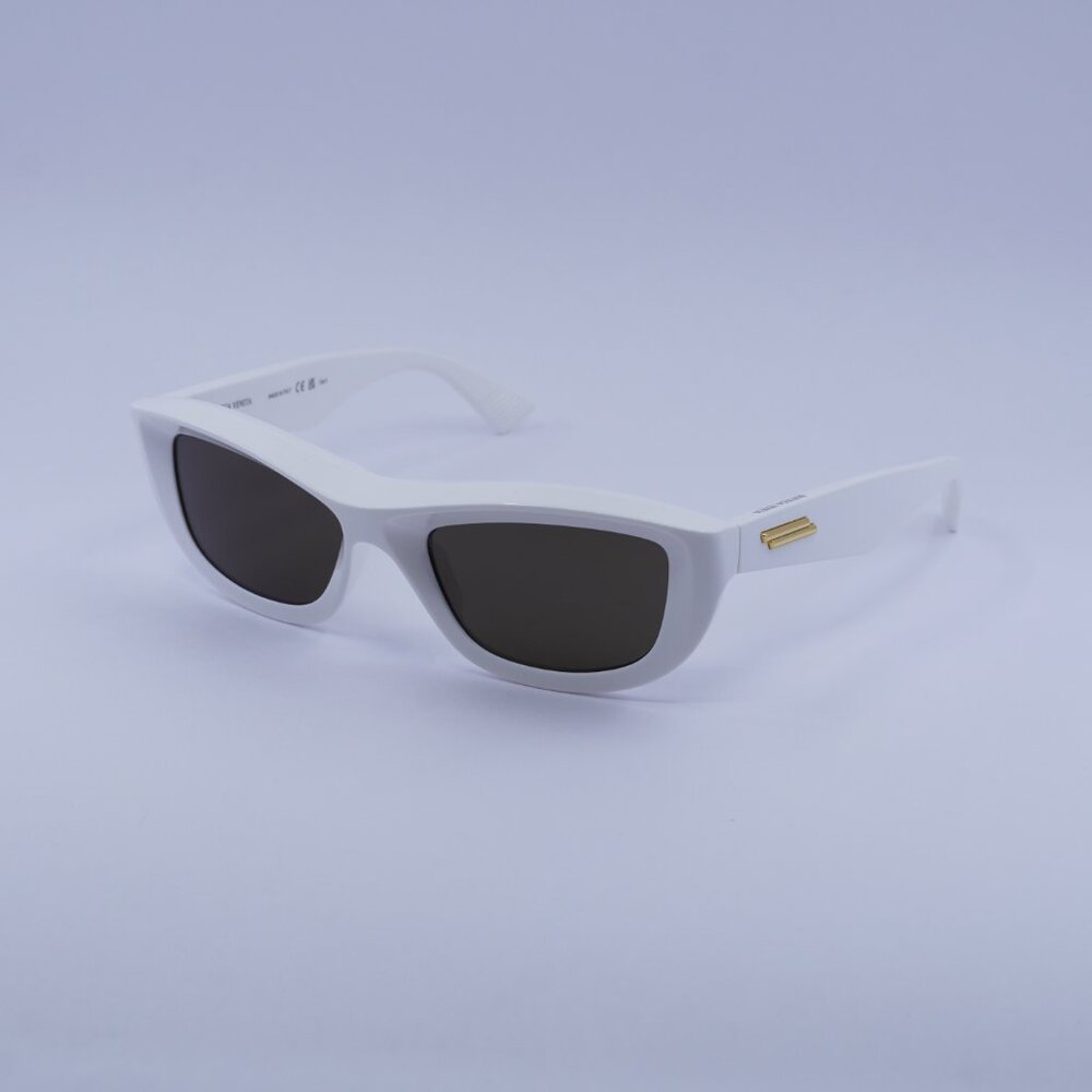 Bottega Veneta BV1326S 004 Sunglasses Ivory Rectangle Frame, Brown Lenses